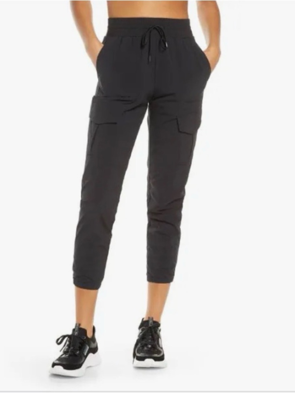 Zella Black Cargo Jogger Pants with Drawstring Waist